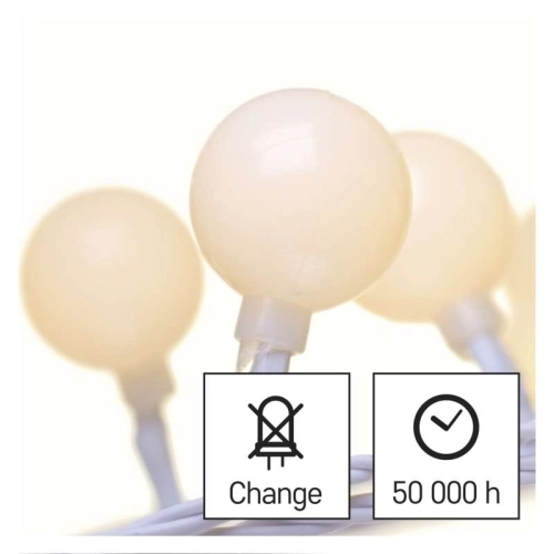 Vánoční osvětlení EMOS D5AW01 ZY2021T 40LED řetěz 4m velké kuličky teplá bílá s časovačem (obrázek 6)