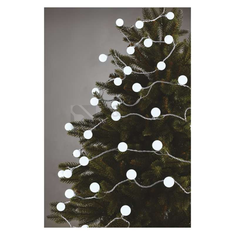 Obrázek produktu Vánoční osvětlení EMOS D5AC01 ZY2022T 40LED řetěz 4m velké kuličky studená bílá s časovačem 5