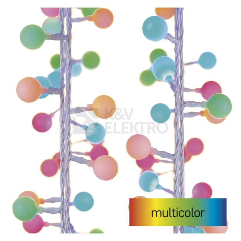 Obrázek produktu Vánoční osvětlení EMOS D5AM01 ZY2023T 40LED řetěz 4m velké kuličky multicolor s časovačem 0