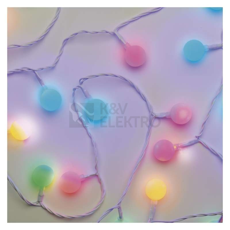 Obrázek produktu Vánoční osvětlení EMOS D5AM01 ZY2023T 40LED řetěz 4m velké kuličky multicolor s časovačem 5