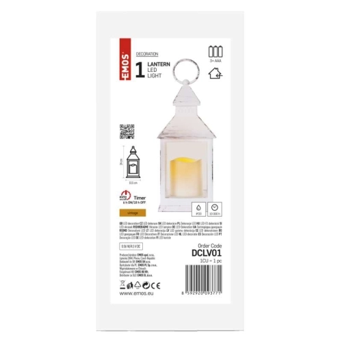 LED lucerna EMOS DCLV01 ZY2114 antik bílá 3xAAA blikající světlo s časovačem (obrázek 8)