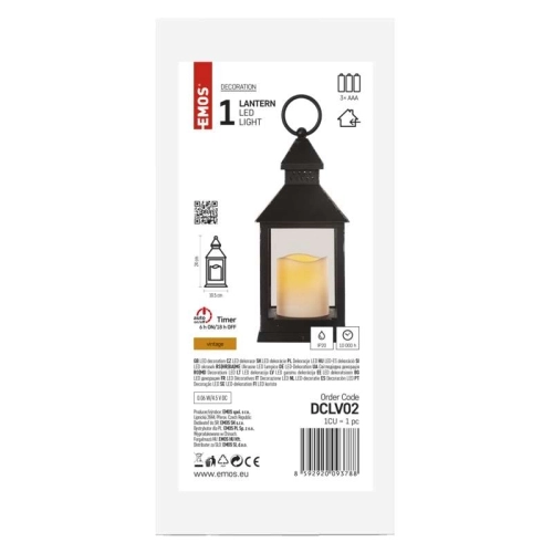LED lucerna EMOS DCLV02 ZY2115 antik černá 3xAAA blikající světlo s časovačem (obrázek 7)
