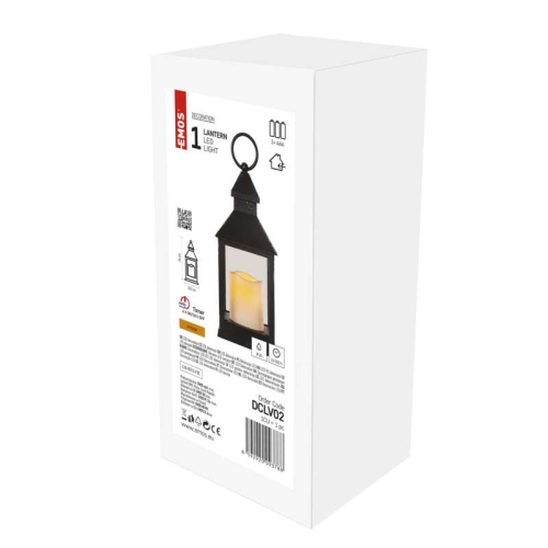 LED lucerna EMOS DCLV02 ZY2115 antik černá 3xAAA blikající světlo s časovačem