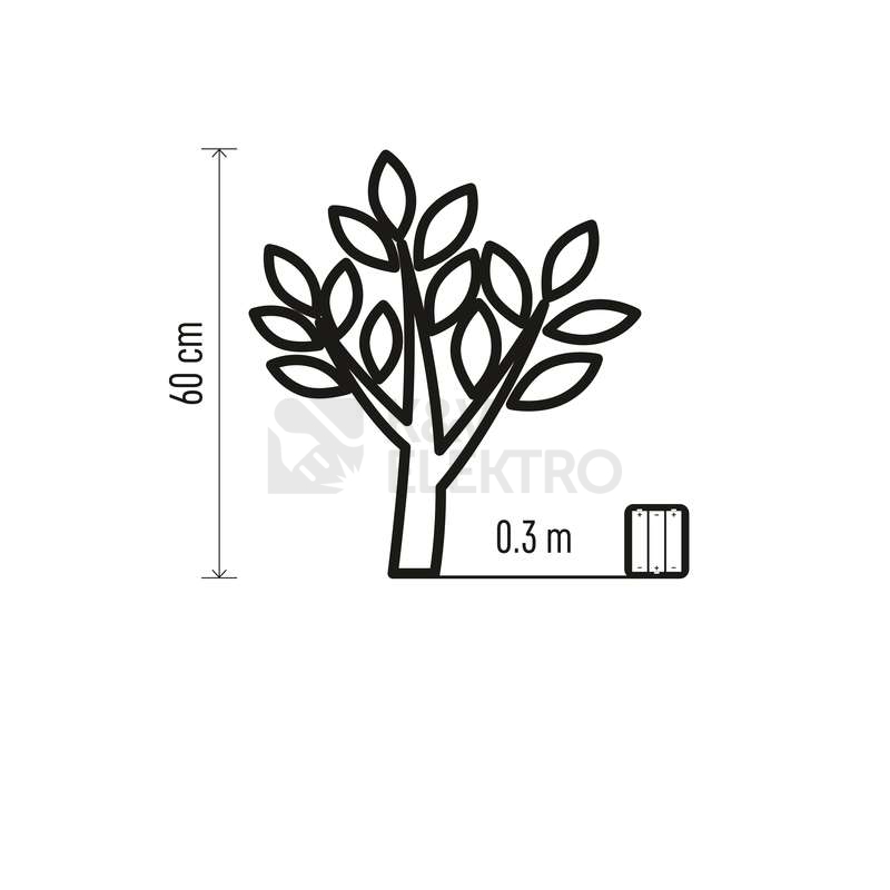 Obrázek produktu LED dekorace EMOS DCTW08 ZY2135 větvičky s perlami 3xAA teplá bílá s časovačem 3