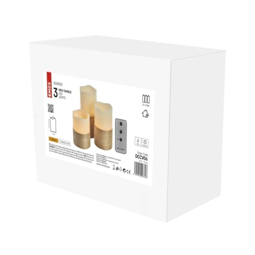 LED dekorace EMOS DCCV06 ZY2141 set 3 svící s provázkem 9xAAA s ovladačem (obrázek 3)