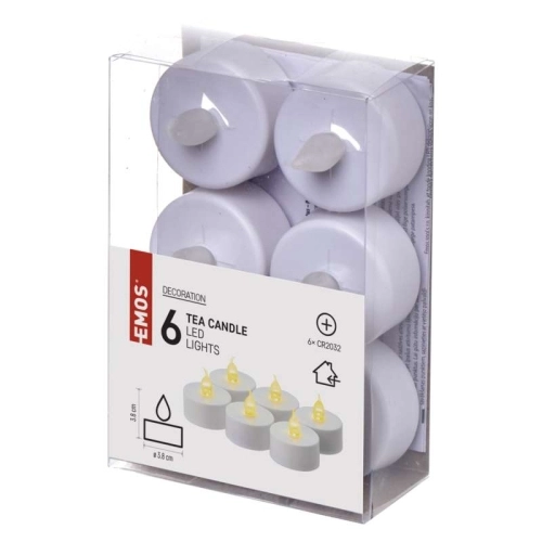LED dekorace EMOS DCCV11 ZY2149 čajová svíčka bílá CR2032 (blistr 6ks) (obrázek 3)