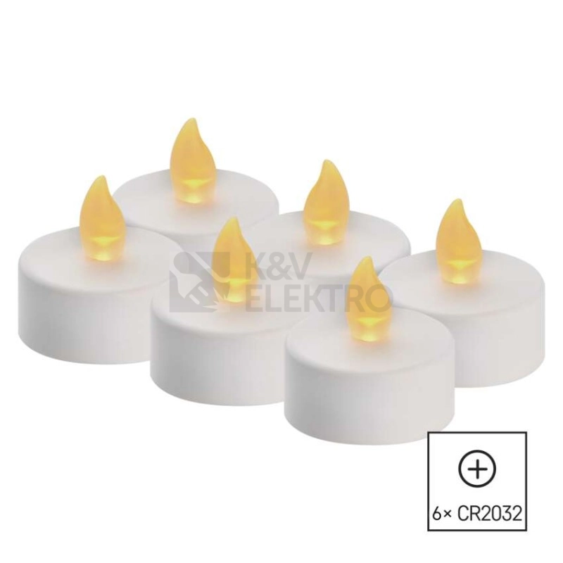 Obrázek produktu LED dekorace EMOS DCCV11 ZY2149 čajová svíčka bílá CR2032 (blistr 6ks) 7