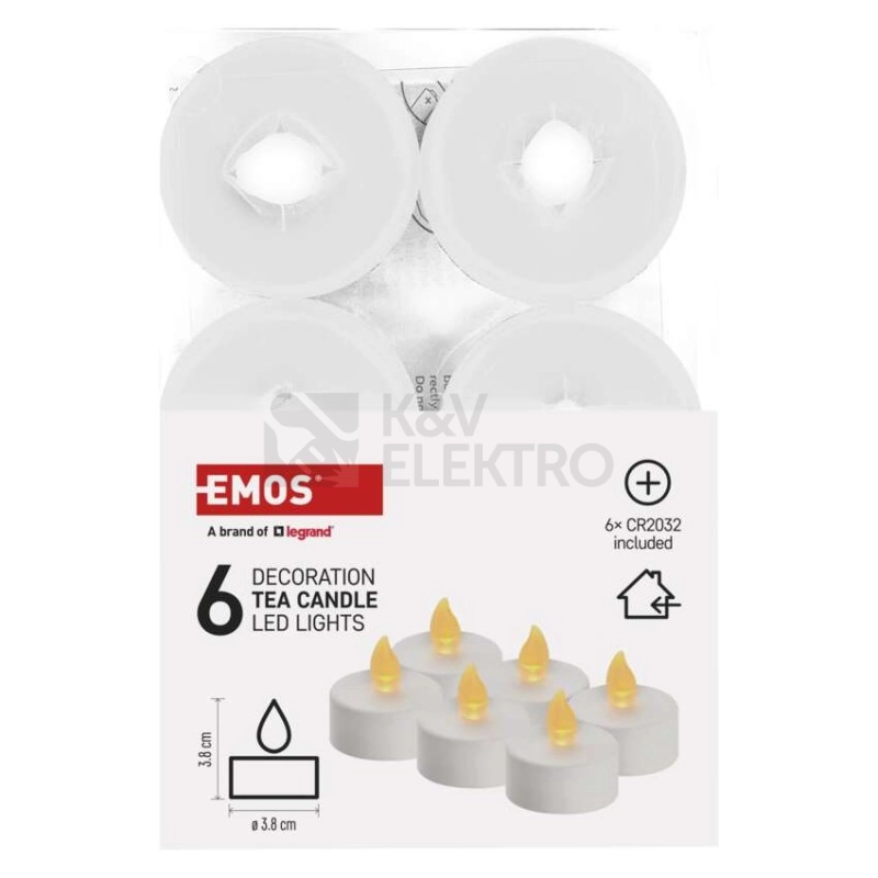 Obrázek produktu LED dekorace EMOS DCCV11 ZY2149 čajová svíčka bílá CR2032 (blistr 6ks) 8