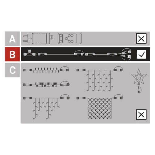 Prodlužovací kabel EMOS Connecting D1ZB02 ZY2153 transparentní 10m pro spojovací LED vánoční řetězy (obrázek 7)