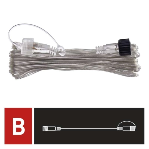Prodlužovací kabel EMOS Connecting D1ZB02 ZY2153 transparentní 10m pro spojovací LED vánoční řetězy (obrázek 4)