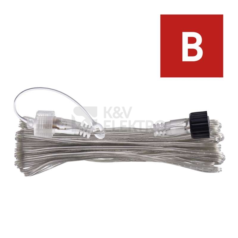 Obrázek produktu Prodlužovací kabel EMOS Connecting D1ZB02 ZY2153 transparentní 10m pro spojovací LED vánoční řetězy 4