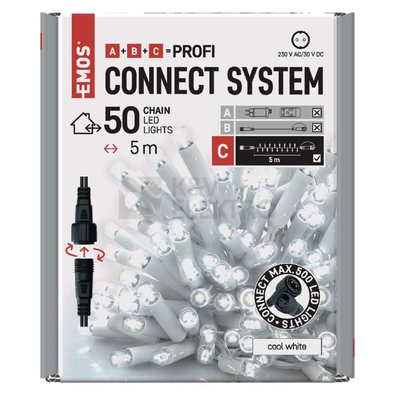 Obrázek produktu Propojovací vánoční řetěz bez zdroje EMOS Connecting D2AC02 ZY2156 50LED 5m studená bílá 2