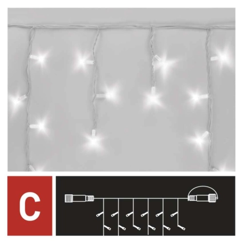Propojovací vánoční řetěz bez zdroje EMOS Connecting D2CC02 ZY2158 50LED krápníky 3m studená bílá (obrázek 3)