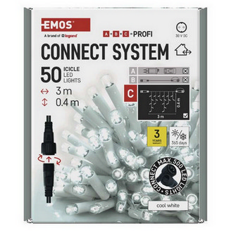 Propojovací vánoční řetěz bez zdroje EMOS Connecting D2CC02 ZY2158 50LED krápníky 3m studená bílá (obrázek 6)