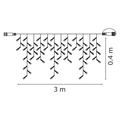 Propojovací vánoční řetěz bez zdroje EMOS Connecting D2CC02 ZY2158 50LED krápníky 3m studená bílá