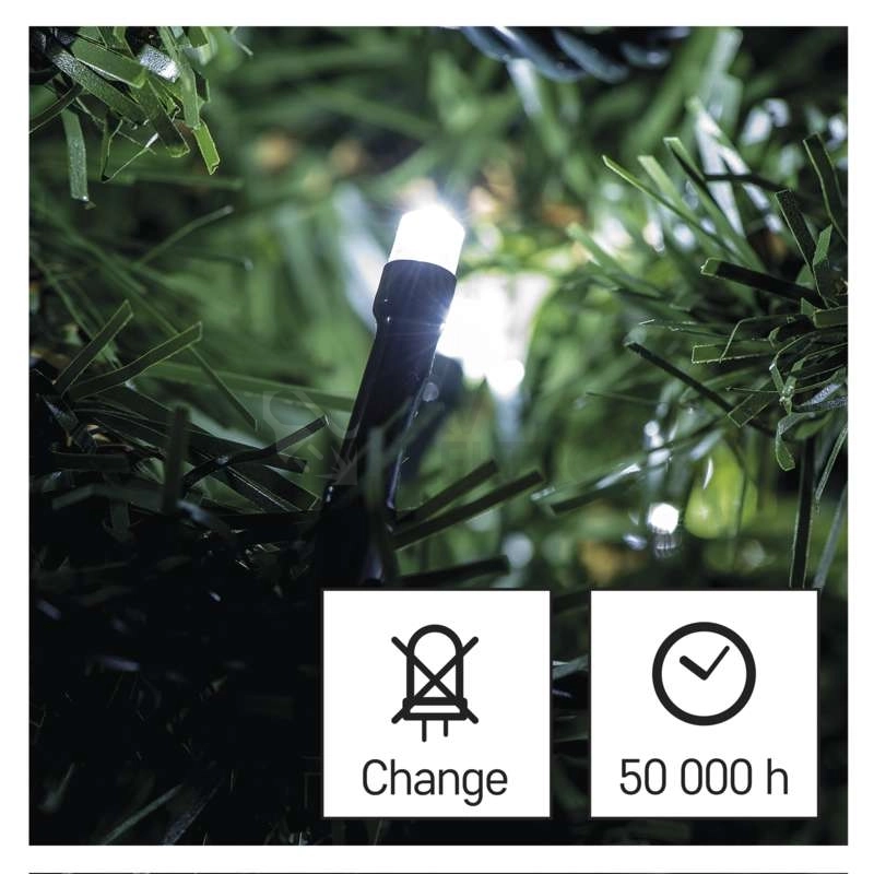 Obrázek produktu Vánoční osvětlení EMOS D4AC09 ZY2159 180LED řetěz 18m studená bílá 8 programů svícení 9