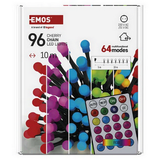 Vánoční osvětlení EMOS D5AA01 ZY2163 96LED řetěz 10m kuličky RGB 64 programů svícení (obrázek 3)