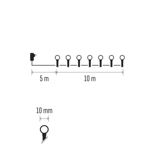 Vánoční osvětlení EMOS D5AA01 ZY2163 96LED řetěz 10m kuličky RGB 64 programů svícení (obrázek 4)
