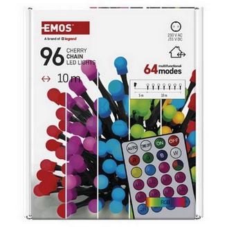 Obrázek produktu Vánoční osvětlení EMOS D5AA01 ZY2163 96LED řetěz 10m kuličky RGB 64 programů svícení 1