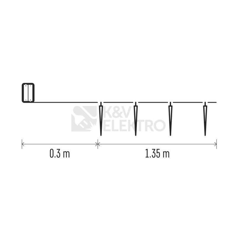 Obrázek produktu LED vánoční girlanda EMOS DCGC01 ZY2164 10x rampouch 1,35m 2xAA studená bílá 5