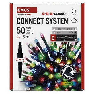 Obrázek produktu Propojovací vánoční řetěz bez zdroje EMOS Connecting D1AM02 ZY2176 50LED 5m multicolor 7
