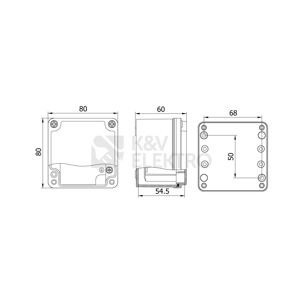 Obrázek produktu Krabice hliníková METEBOX 80x80x60mm na omítku IP67 1