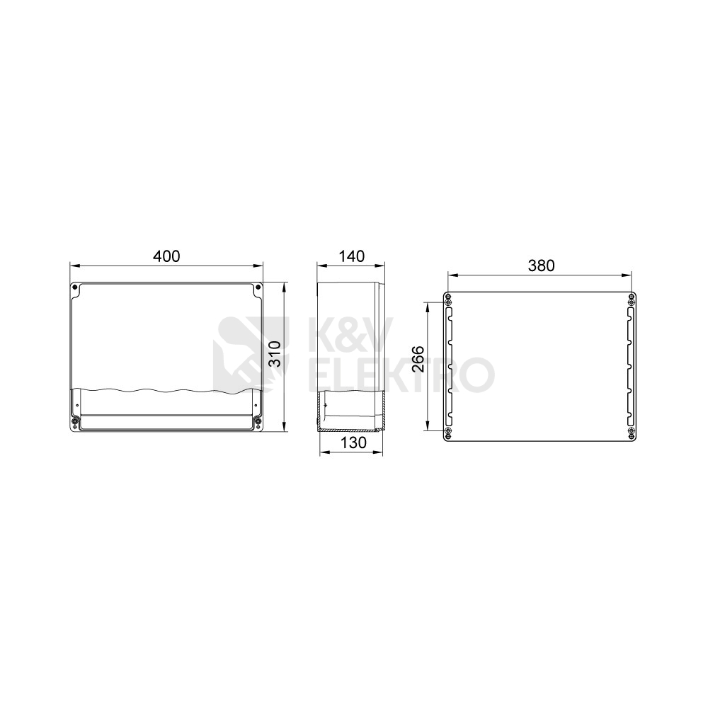 Obrázek produktu Krabice hliníková METEBOX 310x400x140mm na omítku IP67 1