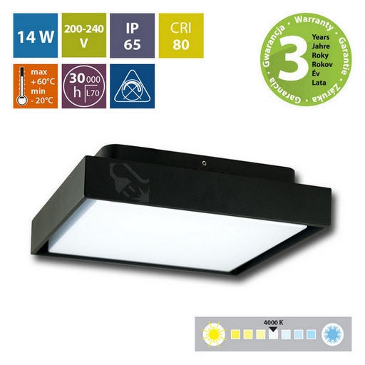 Obrázek produktu LED svítidlo McLED Andromede S, 14W, 4000K, IP65, černá ML-516.008.19.0 2