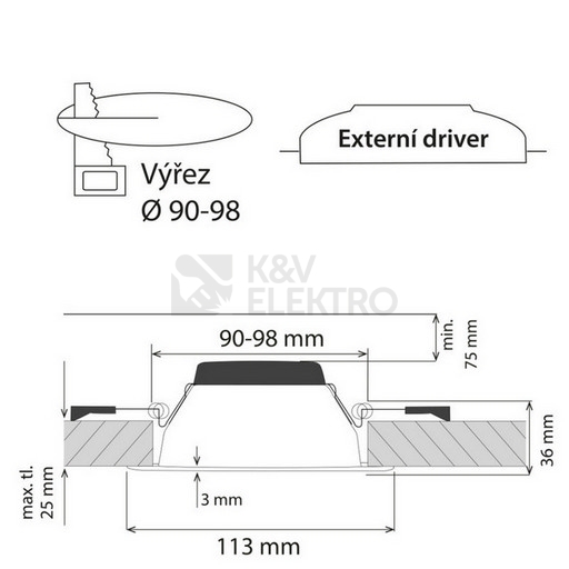Obrázek produktu  LED podhledové svítidlo McLED Faro RN10 10W 4000K IP44 ML-412.132.32.0 2