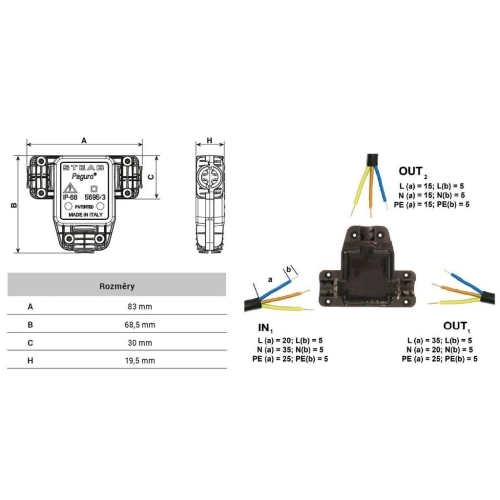 Kabelová spojka/odbočka gelová PAGURO 5695/3 IP68 3x2,5mm2 1005624 (obrázek 3)