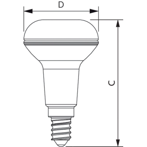 LED žárovka E14 Philips R50 2,8W (40W) teplá bílá (2700K), reflektor 36° (obrázek 3)
