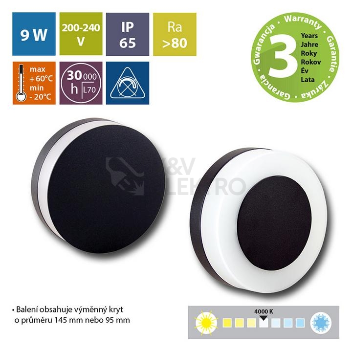 Obrázek produktu LED svítidlo McLED Draco R, 9W, 4000K, IP65, černá ML-513.017.19.0 4