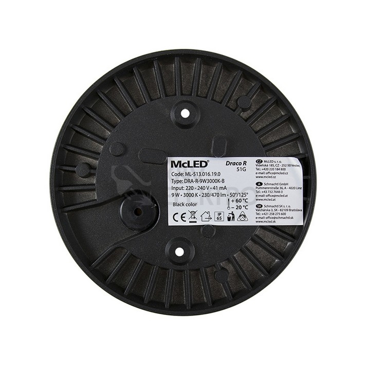 Obrázek produktu LED svítidlo McLED Draco R, 9W, 4000K, IP65, černá ML-513.017.19.0 9