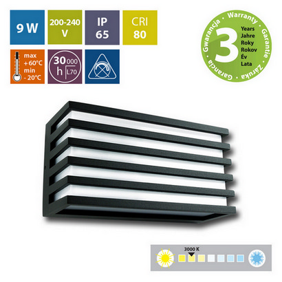 LED svítidlo McLED Corona H, 9W, 3000K, IP65, černá ML-513.022.19.0