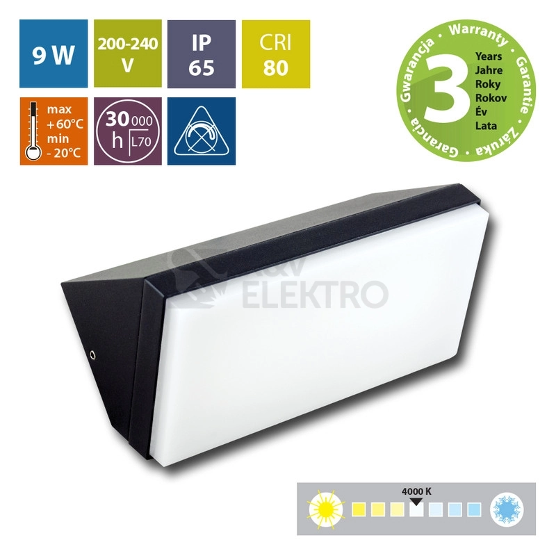 Obrázek produktu LED svítidlo McLED Penelope, 9W, 4000K, IP65, černá ML-513.029.19.0 6