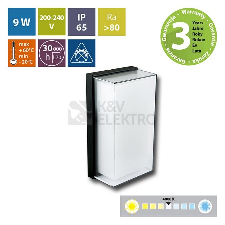 Obrázek produktu LED svítidlo McLED Ether 9W 4000K IP65 černá ML-513.031.19.0 6