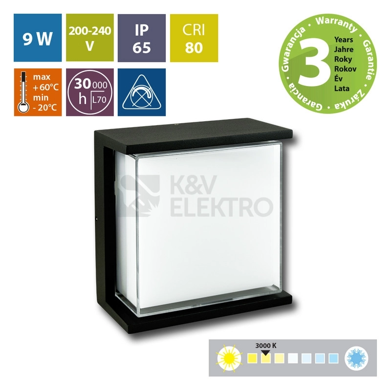 Obrázek produktu LED svítidlo McLED Leon 10W 3000K IP65 černá ML-513.034.19.0 1