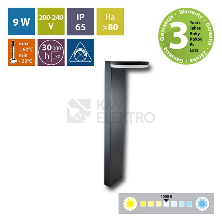 Obrázek produktu  LED svítidlo McLED Framus P 9W 4000K neutrální bílá IP65 černá ML-515.012.19.0 8