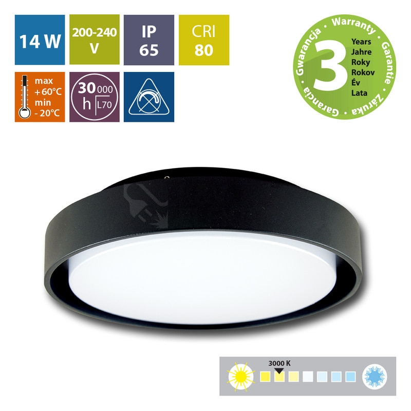 Obrázek produktu LED svítidlo McLED Andromede R 14W 3000K IP65 černá ML-516.005.19.0 3