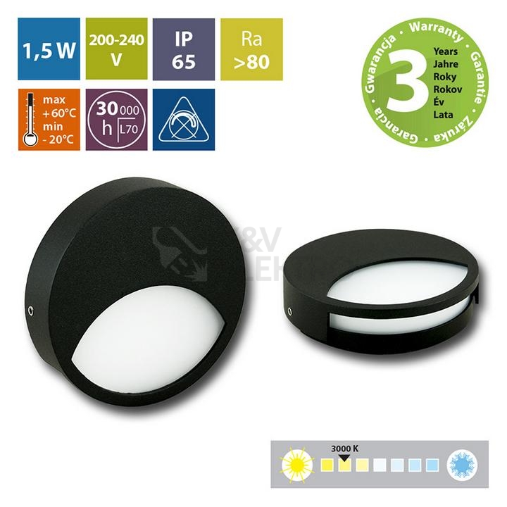 Obrázek produktu LED svítidlo McLED Ursa R, 1,5W, 3000K, IP65, černá ML-517.003.19.0 2