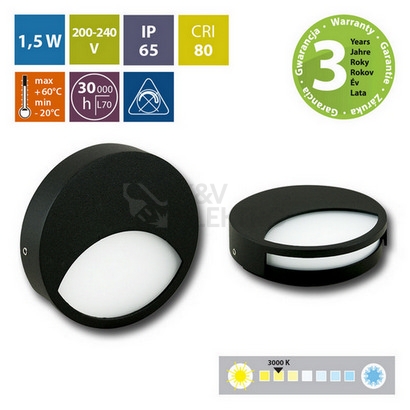 Obrázek produktu LED svítidlo McLED Ursa R, 1,5W, 3000K, IP65, černá ML-517.003.19.0 7