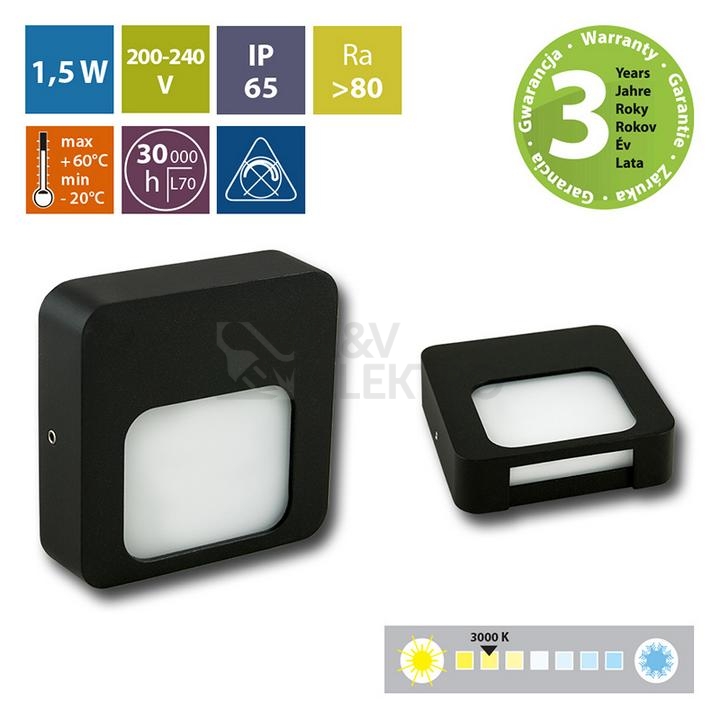 Obrázek produktu LED svítidlo McLED Ursa S, 1,5W, 3000K, IP65, černá ML-517.005.19.0 3