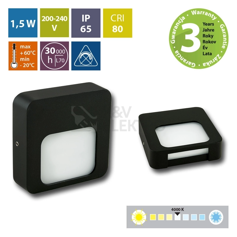 Obrázek produktu LED svítidlo McLED Ursa S, 1,5W, 4000K, IP65, černá ML-517.006.19.0 7