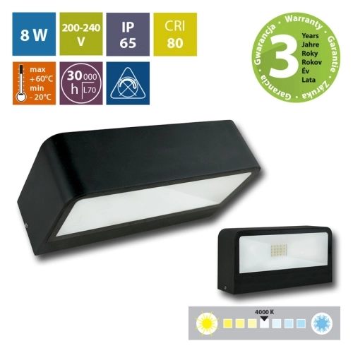 LED svítidlo McLED Cygnus, 8W, 4000K, IP65, černá ML-518.002.19.0 (obrázek 3)