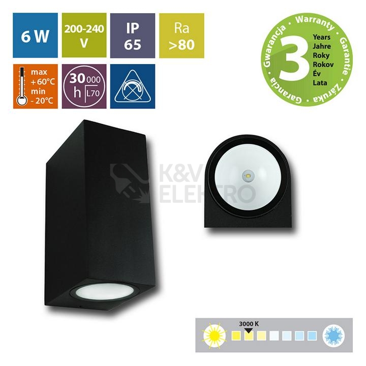 Obrázek produktu LED svítidlo McLED Revos 2S 6W 3000K IP65 černá ML-518.007.19.0 1