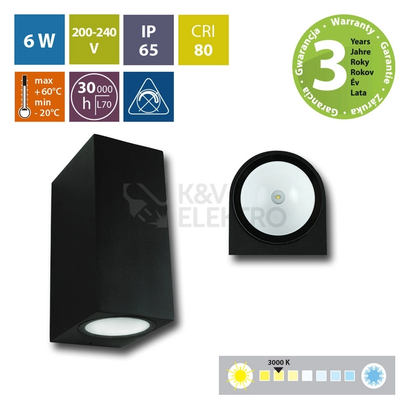 Obrázek produktu LED svítidlo McLED Revos 2S 6W 3000K IP65 černá ML-518.007.19.0 1
