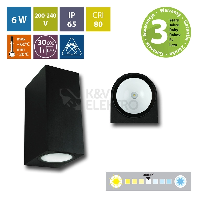 Obrázek produktu LED svítidlo McLED Revos 2S 6W 4000K IP65 černá ML-518.008.19.0 4