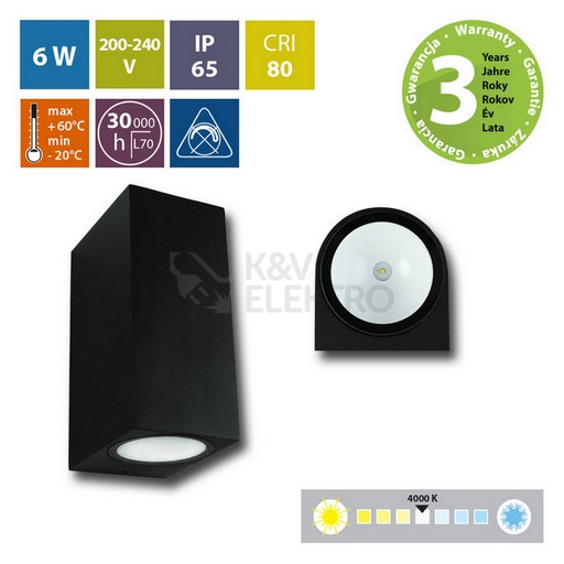 Obrázek produktu LED svítidlo McLED Revos 2S 6W 4000K IP65 černá ML-518.008.19.0 8