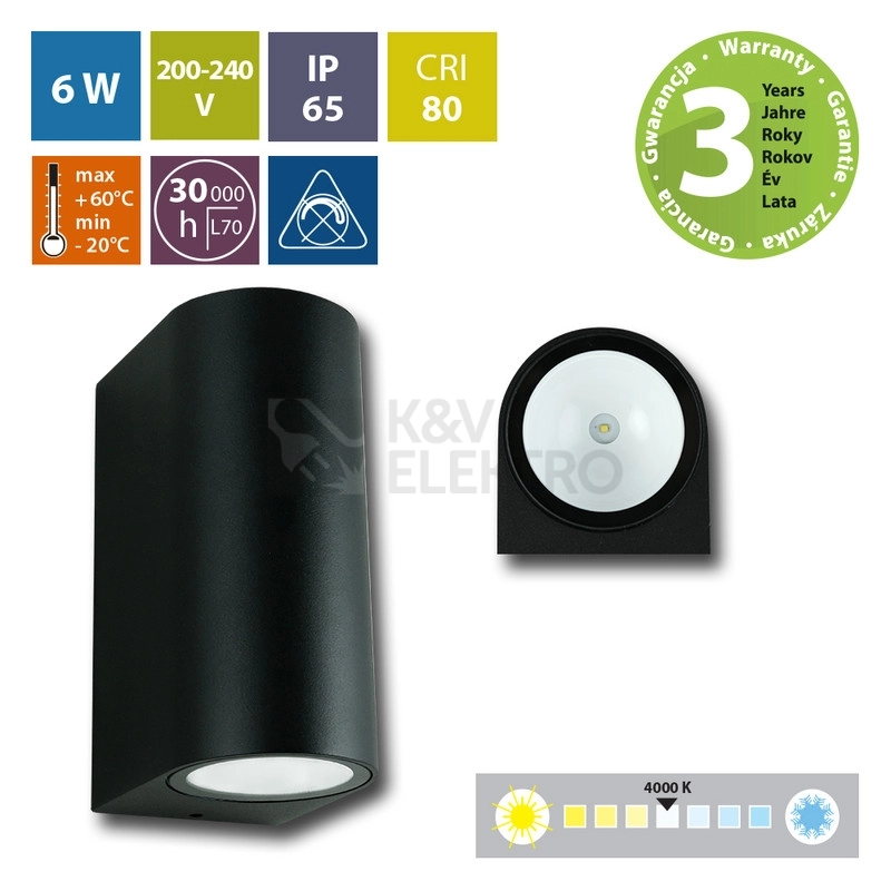 Obrázek produktu LED svítidlo McLED Revos 2R 6W 4000K IP65 černá ML-518.010.19.0 4