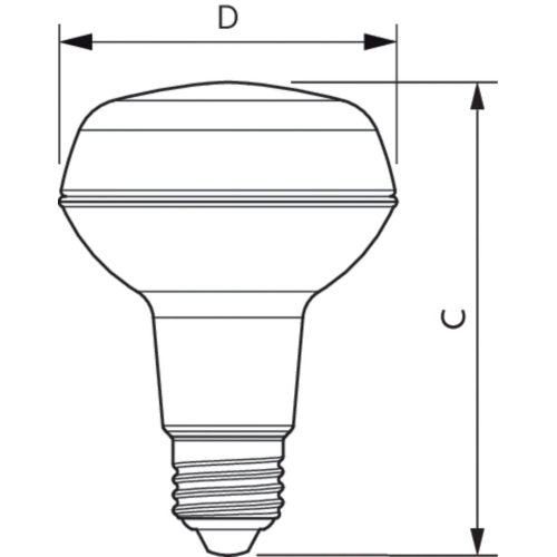 LED žárovka E27 Philips R80 8W (100W) teplá bílá (2700K), reflektor 36° (obrázek 4)